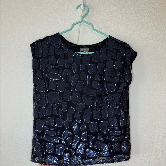 Petite Vince camuto sequin shirt - Picture 1 of 3